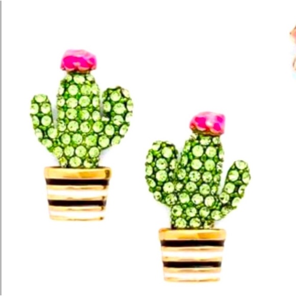 Kate Spade ♠️ Glittery Scenic Route Cactus Stud Earrings - Picture 8 of 11